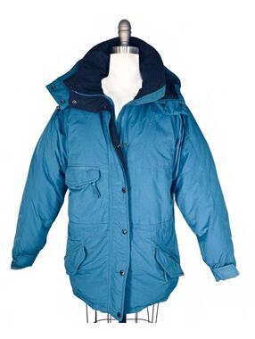 Vintage The North Face Teal Blue Goose Down Parka Jacket Sz M Gorpcore Cabin 90s